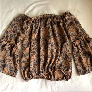 Paisley off the shoulder blouse!